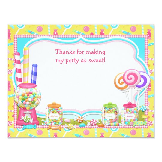 Candy Birthday Party Thank You Card | Zazzle.com