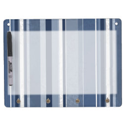 Candy Blue Stripes Dry Erase Board With Keychain Holder
