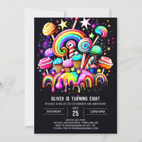 Candy Bohemian Custom Birthday Invitation