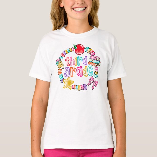 Candy Bracelet Colorful Third Grade T-Shirt (Front)