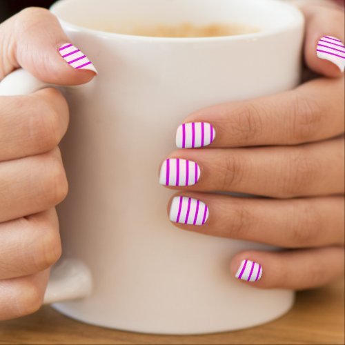 Candy Bright Purple Stripes Minx Nail Art