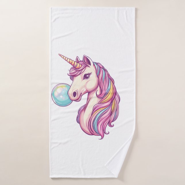 Candy Bubble Unicorn (1) Bath Towel (Bath Towel)
