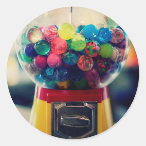 Candy bubblegum toy machine retro classic round sticker