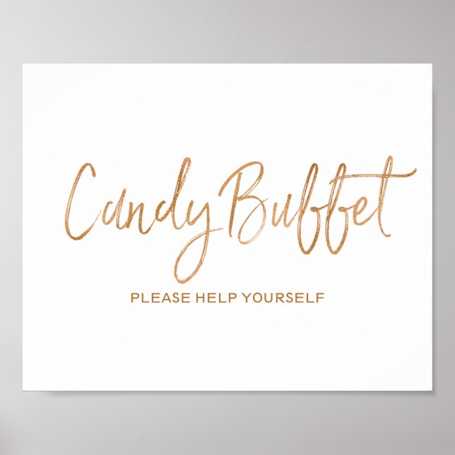 Candy Buffet 8x10 Stylish Rose Gold Wedding Sign (Front)