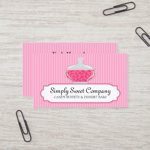 Customizable Candy Buffet and Dessert Bars Business Cards
