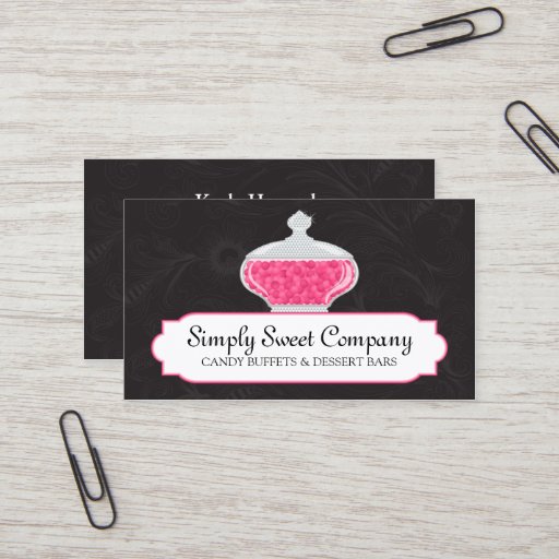 Customizable Candy Buffet and Dessert Bars Business Cards