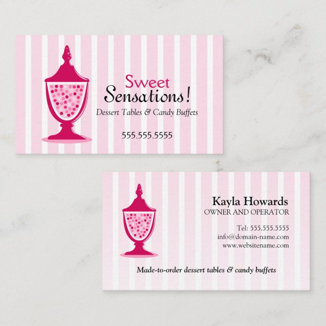 Candy Buffet and Dessert Tables Business Card (Front/Back)