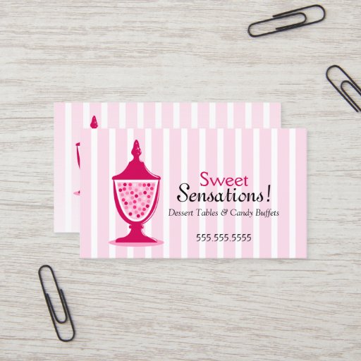 Customizable Candy Buffet and Dessert Tables Business Cards