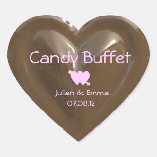 candy buffet chocolate heart sticker CUSTOMIZABLE