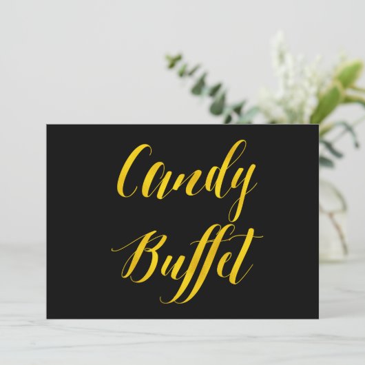 "Candy Buffet" Faux Gold Foil Chic Wedding Sign (Standing Front)