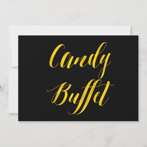 Candy Buffet Faux Gold Foil Chic Wedding Sign