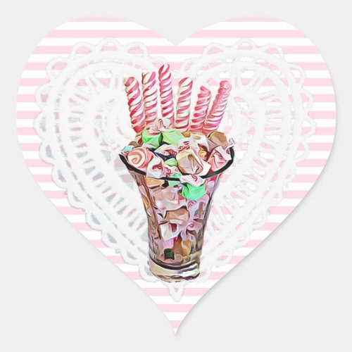 Candy Buffet Pink Bow Whimsical Stickers
