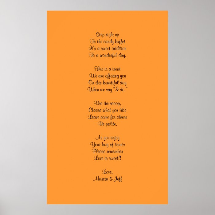 Candy buffet poem posters