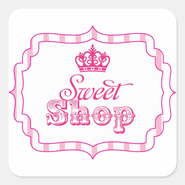 Candy Buffet Princess Party Favor Birthday Sticker (Front)