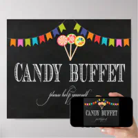 Candy Buffet Table Sign - 8x10- Candy Bar Sign | Zazzle