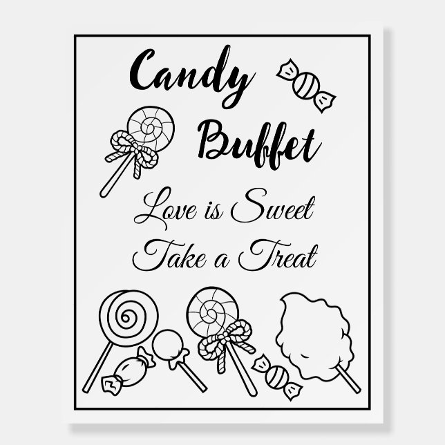 Candy Buffet Table Sign for Wedding (Front)