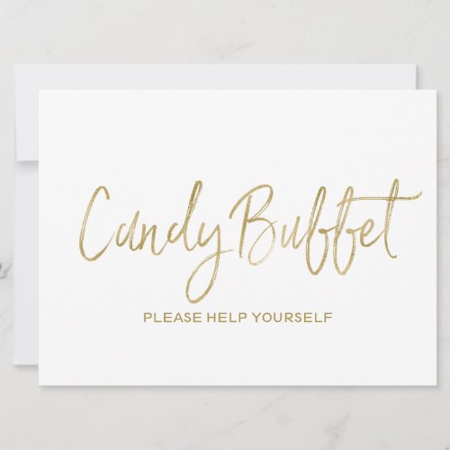 Candy buffet Wedding Sign  Stylish Golden Invitation