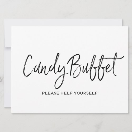 Candy buffet Wedding Sign  Stylish Lettered Invitation