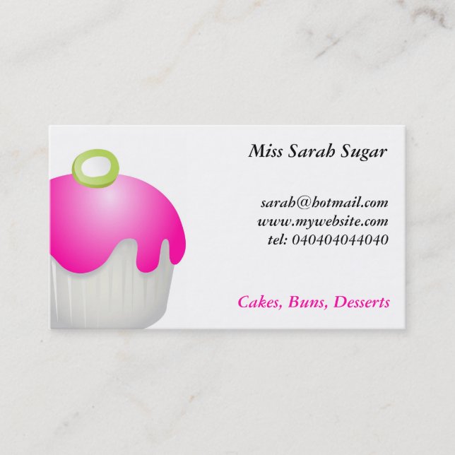 Candy Buns, Miss Sarah Sugar, Business Card (Front)
