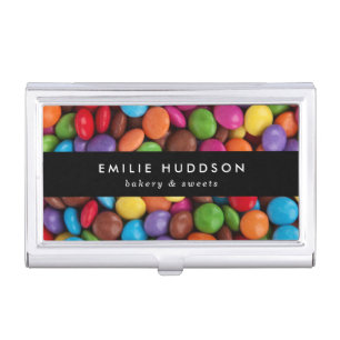 Candy Buttons, Sweets, Cake Shop, Pastry Shop Business Card Case