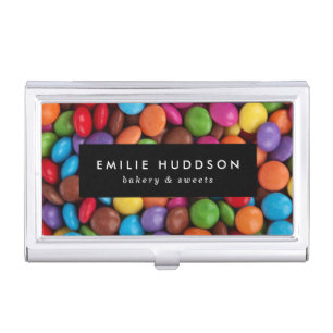 Candy Buttons, Sweets, Cake Shop, Pastry Shop Business Card Case