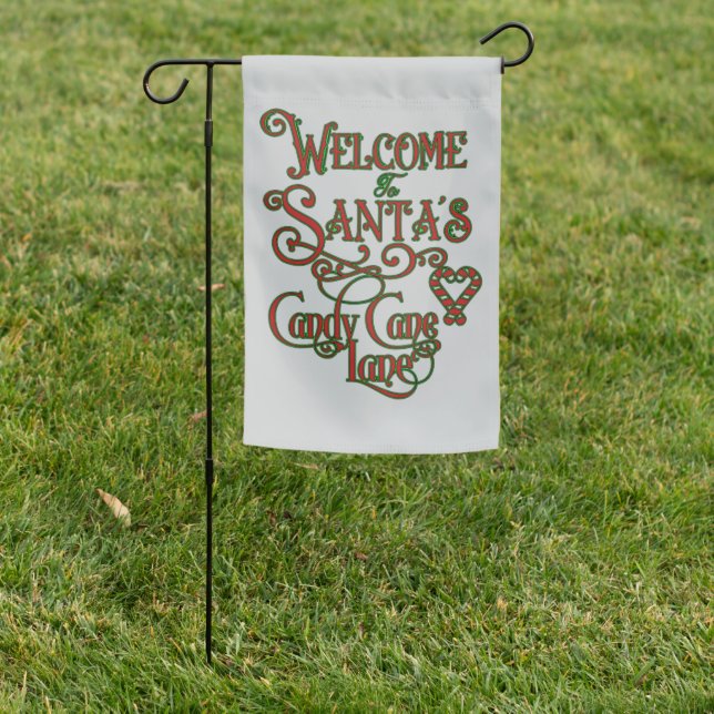 Candy Cain Lane Garden Flag (In SItu)