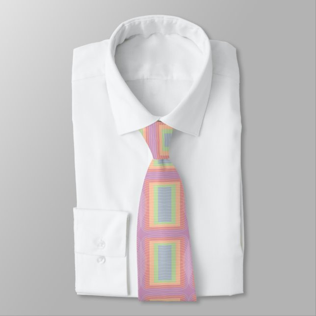 Candy Cake Pastel Color Block  Neck Tie (Tied)
