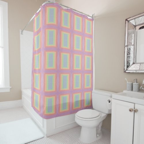Candy Cake Pastel Color Block  Shower Curtain