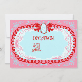 Candy Cameo Custom Invitation