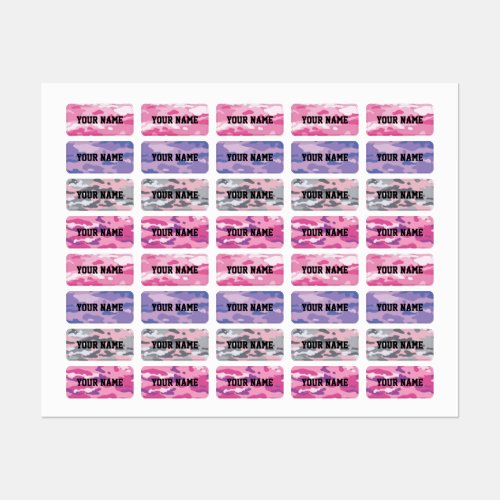 Candy Camo Rectangle Clothing Labels