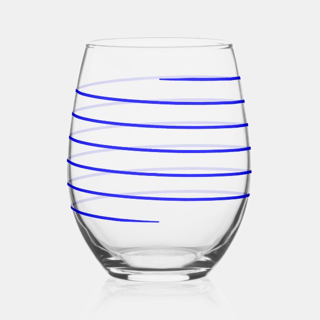 Candy Can Blue Striped Wine Glasses (Right)