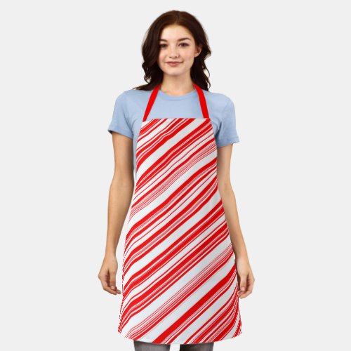 Candy Candy Christmas Stripes All_Over Print Apron