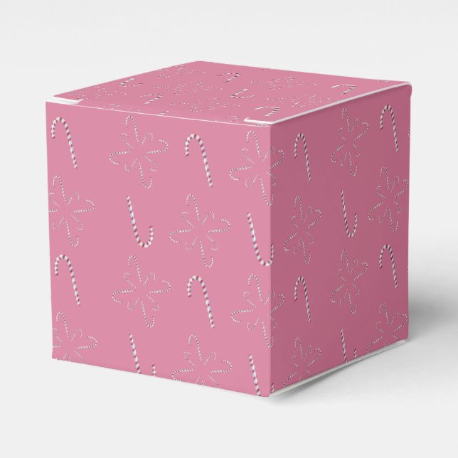 Candy Cane 2026 Pink Favor Boxes (Front Side)