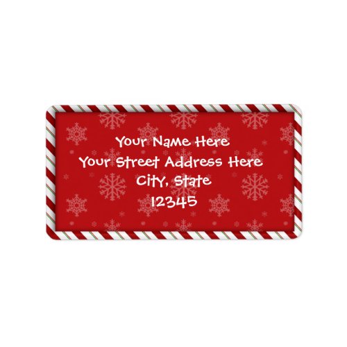 Candy Cane Address Labels