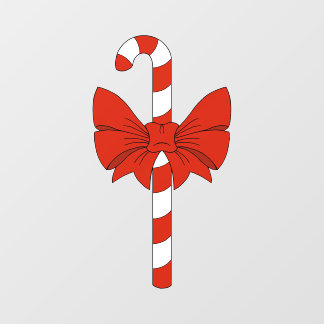 Candy Cane and Bow Window Cling
