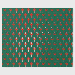 Candy Cane and Bow Wrapping Paper