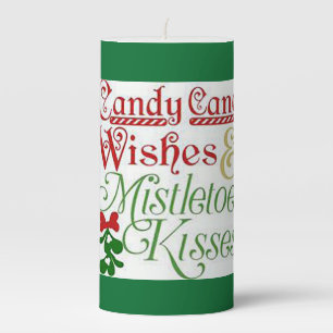 “Candy Cane and Mistletoe”  Pillar Candle