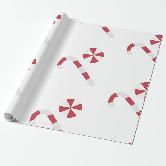 Candy cane and peppermint Christmas  Wrapping Paper (Unrolled)