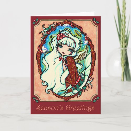 Candy Cane Angel Christmas Card