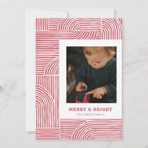 Candy Cane Arches Modern Holiday Photo Card