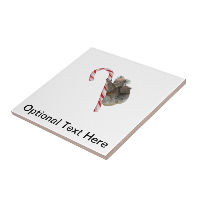 Candy Cane Australian Koala Bears Tile (Side)