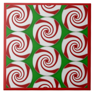 Candy Cane Basics Peppermint Drop Ceramic Tile