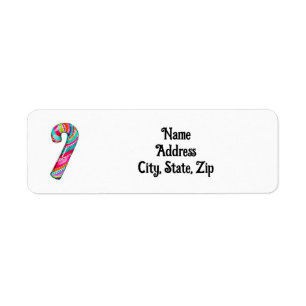 Candy Cane Boho Cute Pink Christmas Address Label