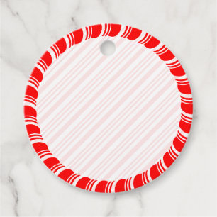 Candy Cane Border Christmas Blank Custom Favor Tags