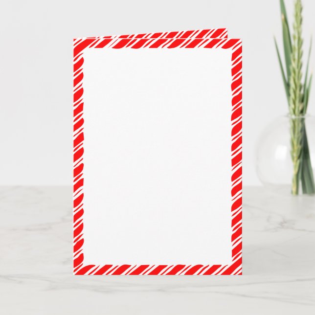 Candy Cane Border Christmas Blank Custom Text Invitation (Front)