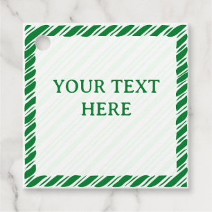 Candy Cane Border Christmas Decor Custom Text Favor Tags