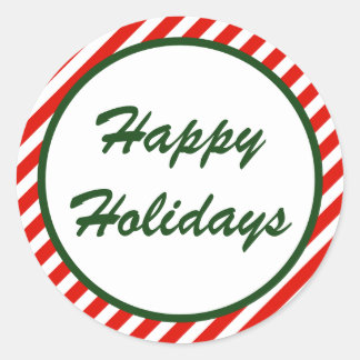 Candy Cane Border Christmas Holiday Stickers