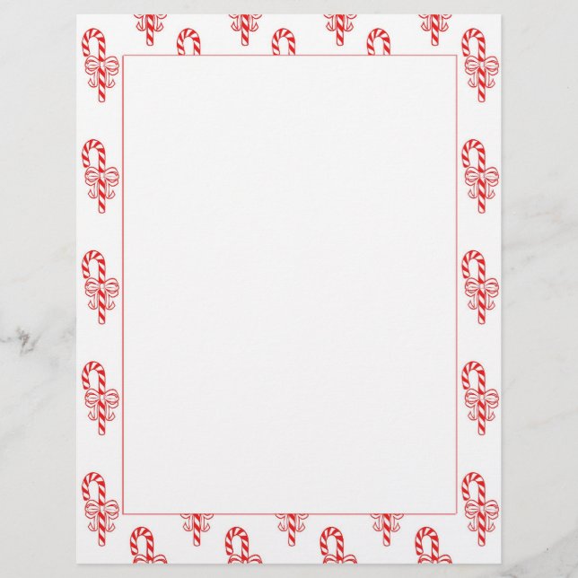 Candy Cane Border Letterhead (Front)