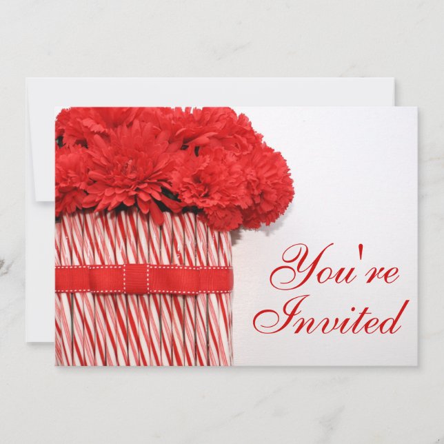 Candy Cane Bouquet Party Invitation (Front)