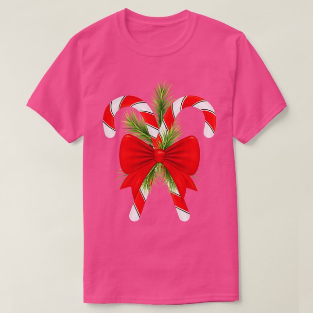 Candy Cane Bow 1 T-Shirt (Design Front)